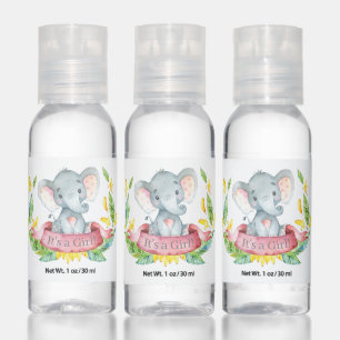 Girl Elephant Baby Shower Pink Hand Sanitizer