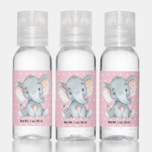 Girl Elephant Baby Shower Pink Hand Sanitizer