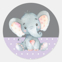 purple elephant baby shower