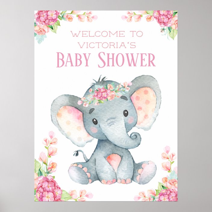 elephant baby shower girl