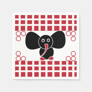 Girl Elephant Birthday Napkins