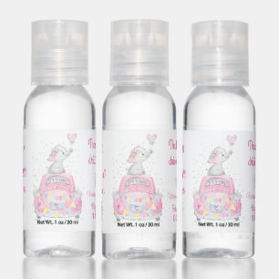 Girl Elephant Car Baby Shower Hand Sanitizer