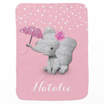Girl Elephant Cute Pink Nursery Baby Swaddle