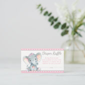 Girl Elephant Diaper Raffle Tickets Enclosure Card (Standing Front)