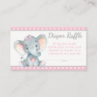 Girl Elephant Diaper Raffle Tickets