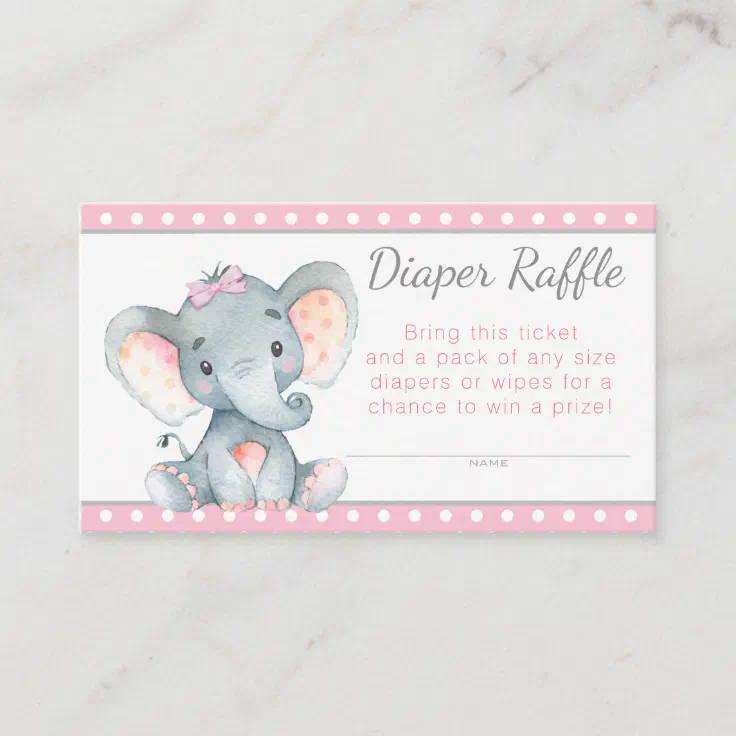 elephant diaper raffle tickets