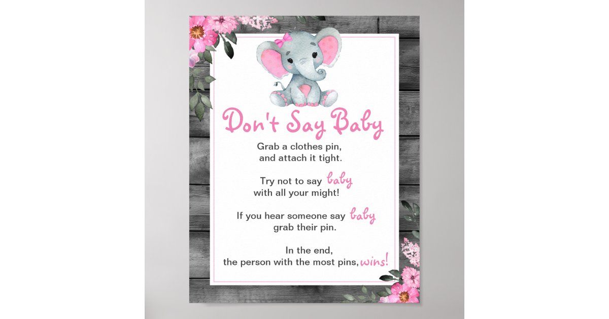 Free Elephant Dont Say Baby Printable