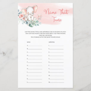 Girl Elephant Eucalyptus Name That Tune Game