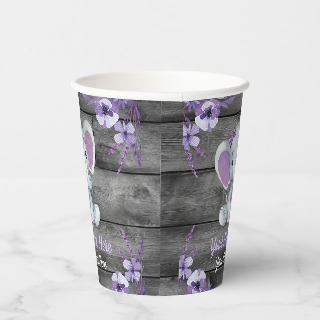 Girl Elephant Girl Paper Cups Shower Birthday (Right)