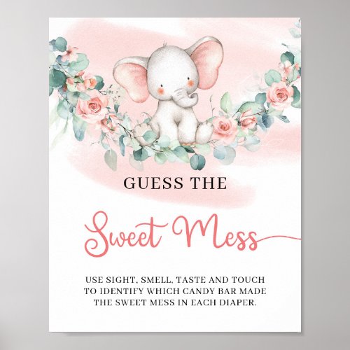Girl Elephant Guess The Sweet Mess game sign