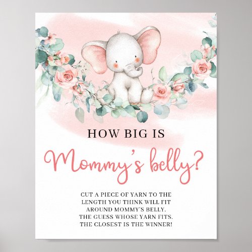Girl Elephant How Big Is Mommys Belly game Poster