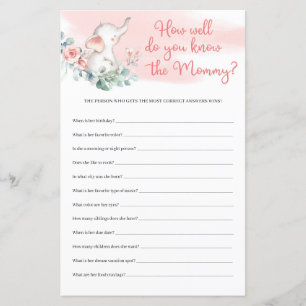 Girl Elephant How Well Do You Know The Mommy game