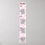 Girl Elephants Growth Chart Any Color Keep At 8x44 at Zazzle