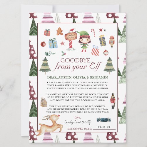 Girl Elf  Kids Christmas Elf Goodbye Letter