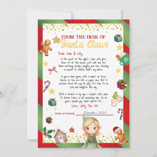 Girl Elf Letter Christmas/Holiday Invitation