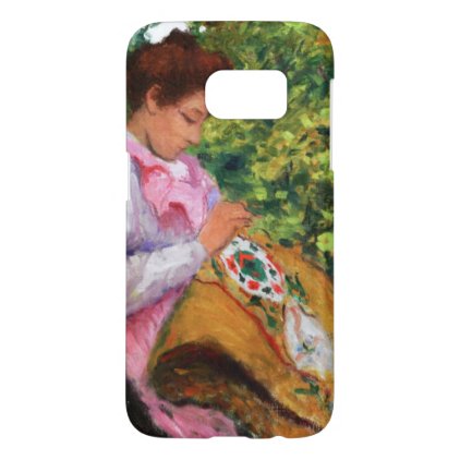 Girl Embroidering, seated in a Garden Samsung Galaxy S7 Case