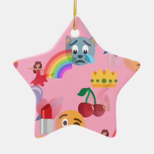 girl emoji ceramic ornament