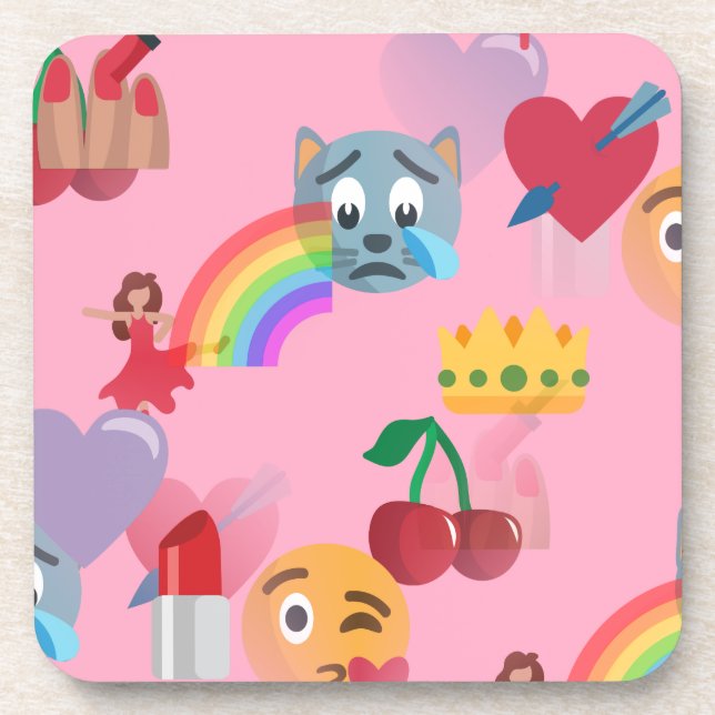 girl emoji drink coaster (Front)