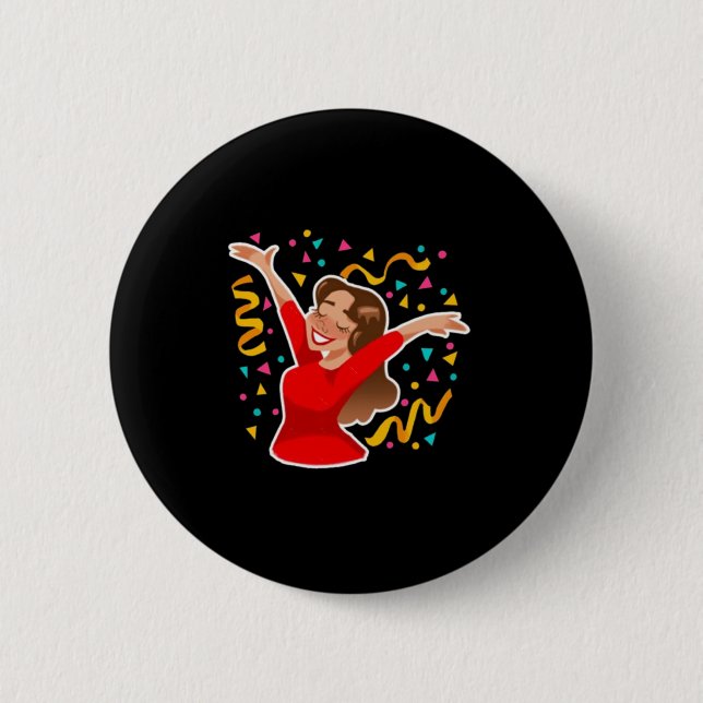 Girl Empowerment Sticker  Button (Front)