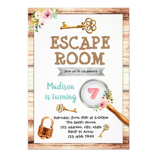 Girl escape room party invitation | Zazzle.com