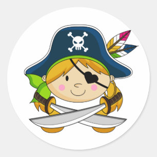 Girl Eyepatch Pirate Sticker
