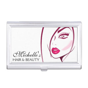 Girl Face Beautician Make-up artist Business Card Holder