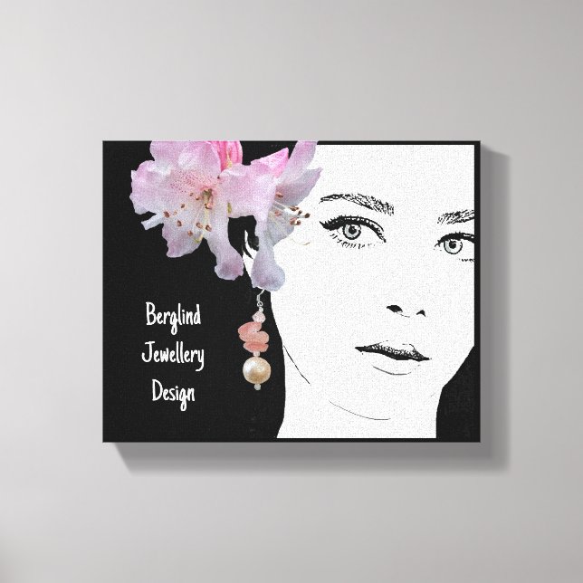 Girl face beautiful fachion illustration fine art canvas print (Front)