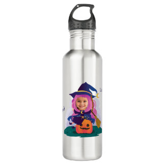 Girl Face Personalized Stainless Steel Water Bottle