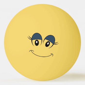 Girl Face Ping Pong Ball by superkalifragilistic at Zazzle