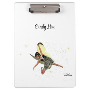 Girl Fairy With Yellow Wings Clipboard