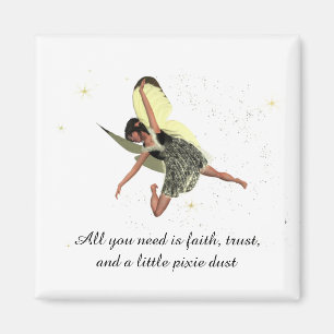 Girl Fairy With Yellow Wings Magnet