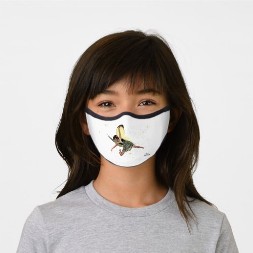 Girl Fairy With Yellow Wings Premium Face Mask