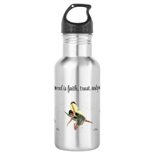 Girl Fairy With Yellow Wings Water Bottle