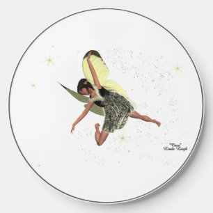Girl Fairy With Yellow Wings Wireless Charger