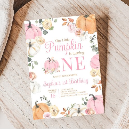 Girl Fall Pumpkin First Birthday Party