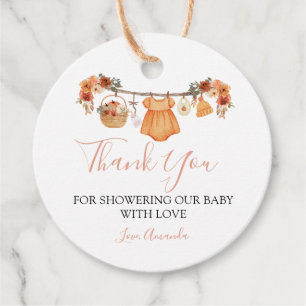 Girl Falling In Love Clothes Baby Shower Favor Tags