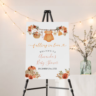 Girl Falling In Love Clothes Baby Shower Welcome Foam Board