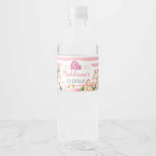 Girl Farm Birthday water bottle label