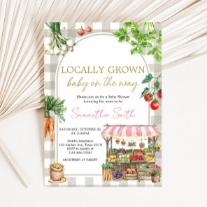 Girl Farmers Market Locally Grown Baby Shower Invitation