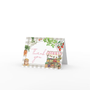 Girl Farmers Market Locally Grown Baby Shower Thank You Card