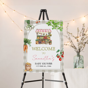 Girl Farmers Market Locally Grown Welcome Sign