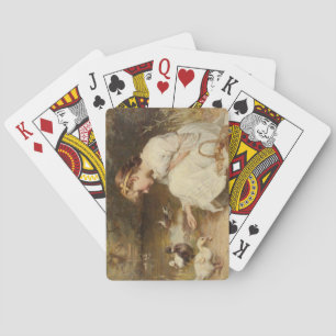 Girl Feeding Ducks (by Frederick Morgan) Poker Cards