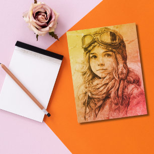 Girl Female Pilot Aviator Aviation Fun Birthday  Postcard