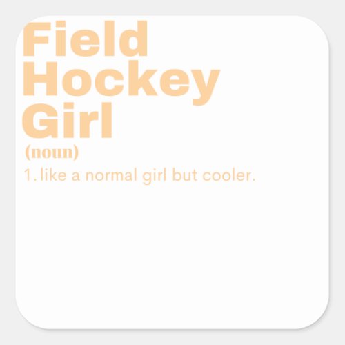 Girl _ Field Hockey Square Sticker