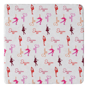Girl Figure Skating Ice Skating Name All Over Trivet