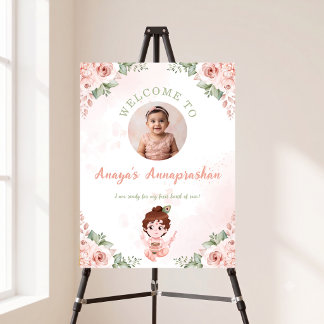 Girl First Annaprashan Ceremony Welcome Sign
