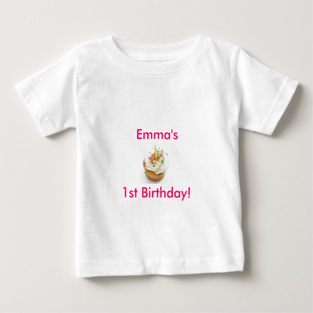 Girl First Birthday Baby T-Shirt (Front)