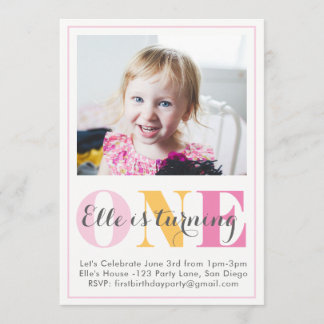 girl first birthday invitation