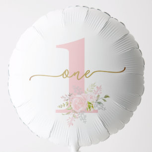 Girl First Birthday Little Miss ONEderful Pink Balloon