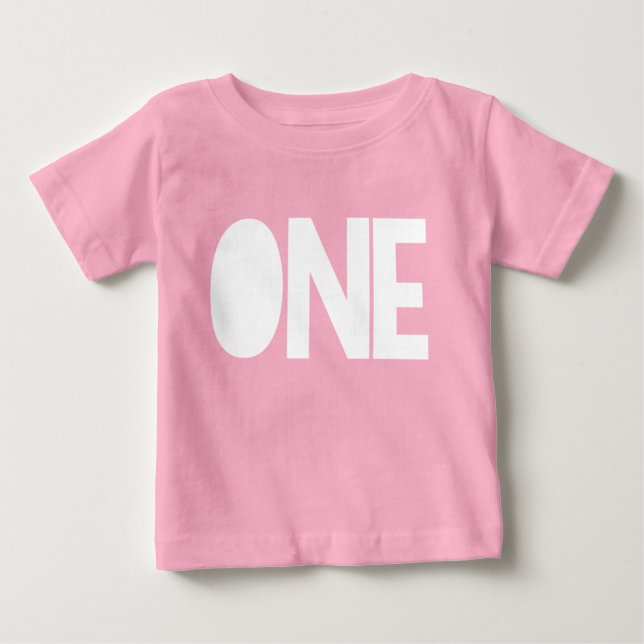 Girl First Birthday Shirt 1st Birthday ONE I'm One (Front)